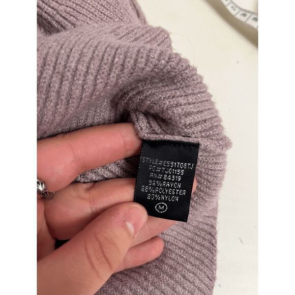 Cyrus Womens Pullover Ribbed Knit Stretchy Casual Sweater Purple Size Medium - Picture 8 of 8